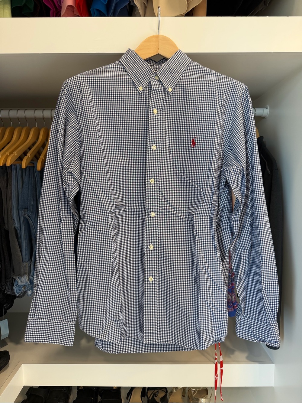 Polo by Ralph Lauren Navy and White Gingham Button-Down Shirt